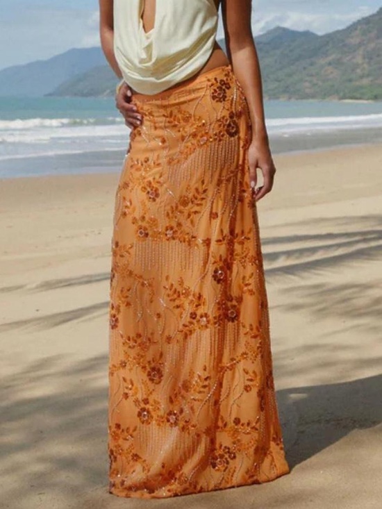 Peppermayo Dresses & Skirts - Maxi orange bejeweled skirt from Peppermayo